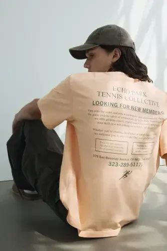 Loose Fit Printed T-shirt-Peach pink/Echo Park - 4