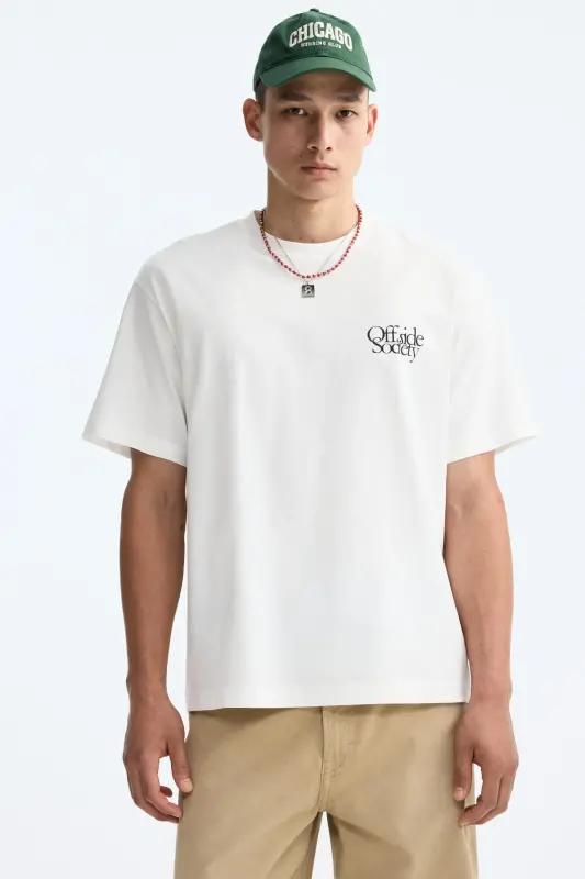 Loose Fit Printed T-Shirt - White/Offside Society - 1