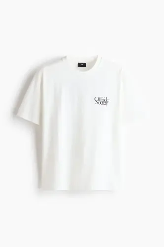 Loose Fit Printed T-Shirt - White/Offside Society - 4