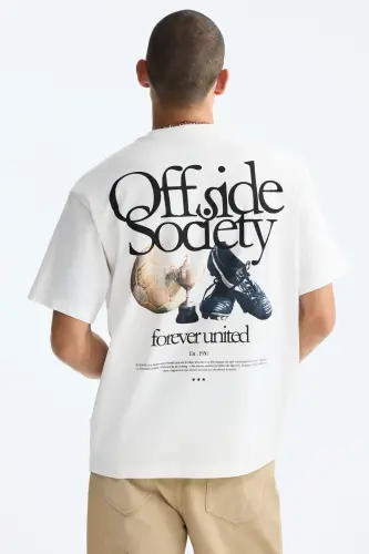 Loose Fit Printed T-Shirt - White/Offside Society - 5