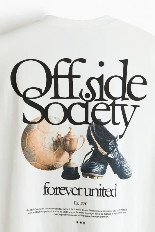 Loose Fit Printed T-Shirt - White/Offside Society - 7