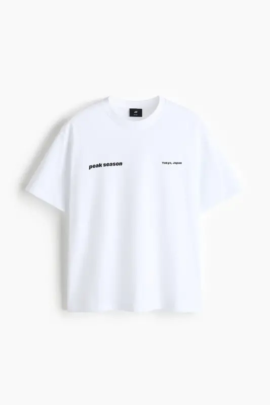 Loose Fit Printed T-Shirt - White/Peak Season - 1