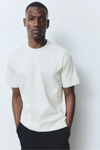Loose Fit T-Shirt-Light gray melange 