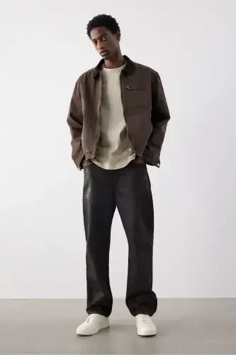 Loose Fit Tişört-Bej - 2