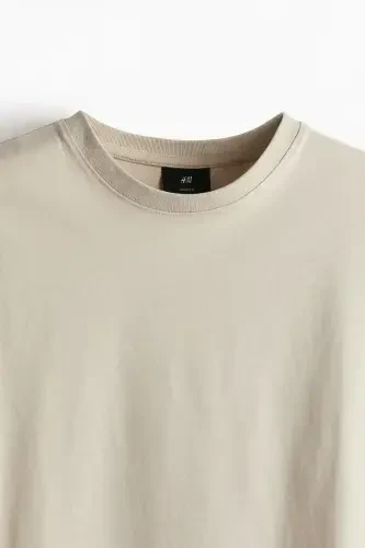 Loose Fit Tişört-Bej - 6