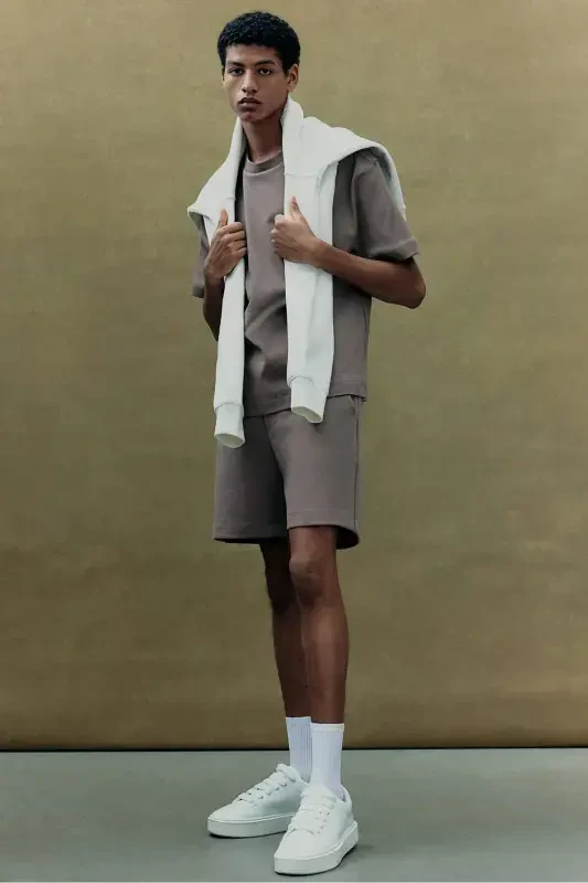 Loose Fit Tişört-Koyu bej - 1