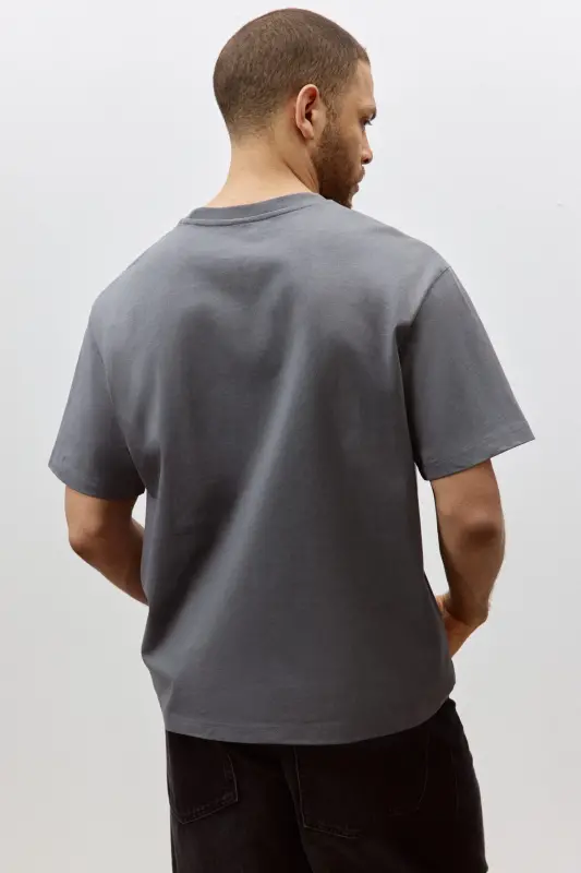 Loose Fit Tişört - Koyu gri - 4