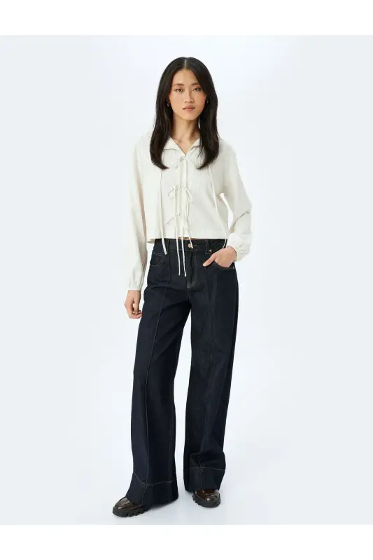 Loose Fit Viscose Linen Blend Long Sleeve Fabric - 1