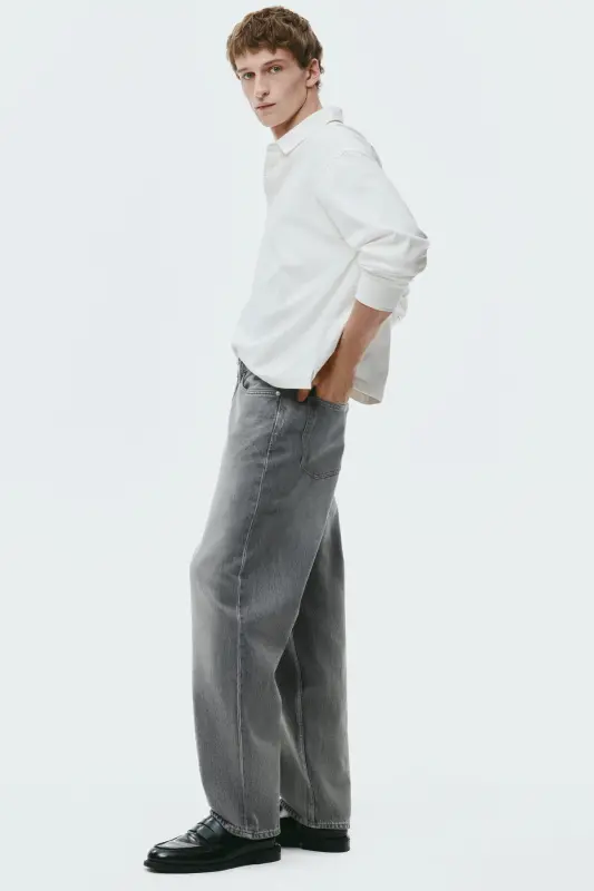 Loose Jeans-Açık kot grisi - 1