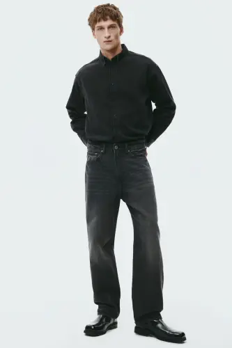 Loose Jeans-Soluk siyah 