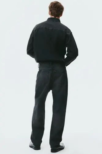 Loose Jeans-Soluk siyah - 4