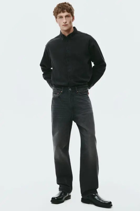 Loose Jeans-Soluk siyah - 1