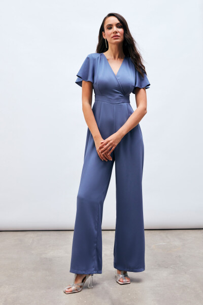 Loose Jumpsuit with Voluminous Sleeves - LILAC - 1