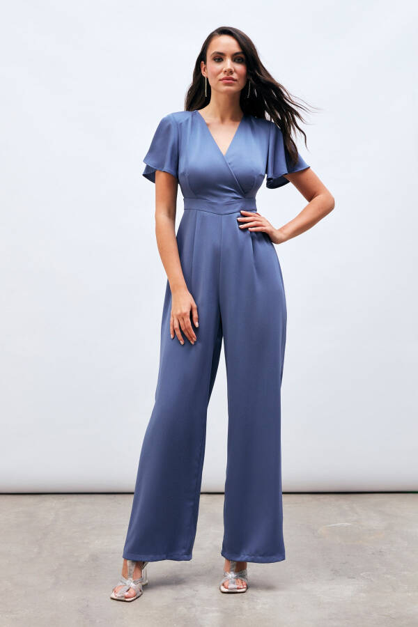 Loose Jumpsuit with Voluminous Sleeves - LILAC - 2