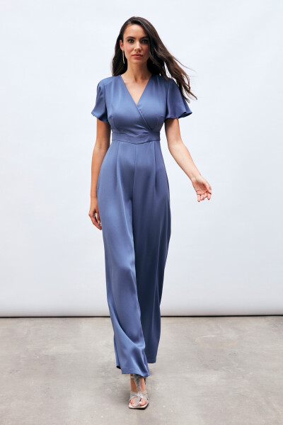 Loose Jumpsuit with Voluminous Sleeves - LILAC - 3