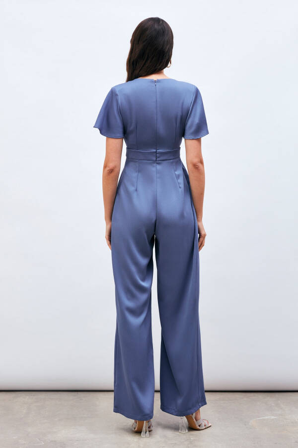 Loose Jumpsuit with Voluminous Sleeves - LILAC - 7