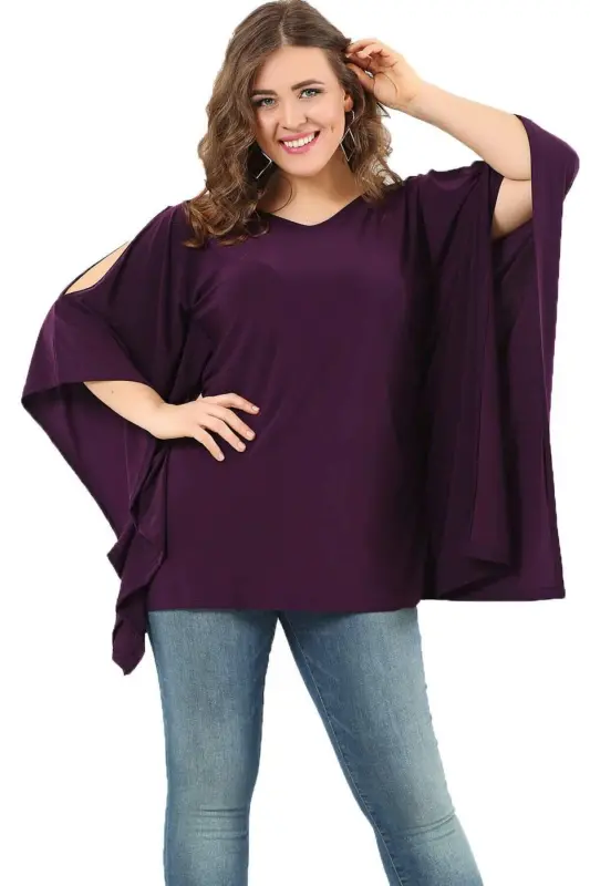 Loose Oversized Long Sleeve Ripped Big Pocket Tunic DD68462 - BÜYÜKBEDENIZ
