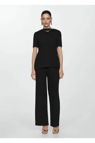 Loose pleated pants - Black - MANGO WOMAN (1)