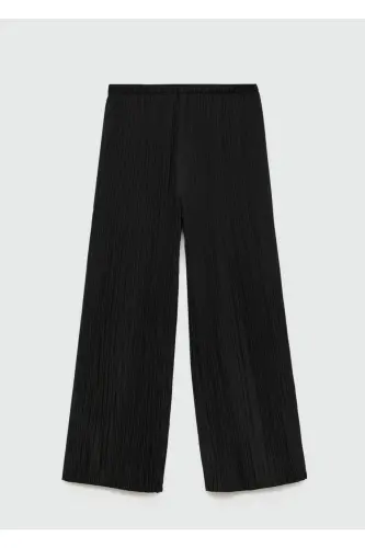 Loose pleated pants - Black - 3