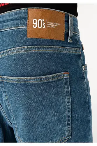 Loose Relaxed Fit Blue Men's Jeans. - 6