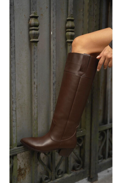 Lopez Coffee Genuine Leather Boots - 2