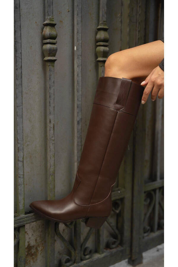 Lopez Coffee Genuine Leather Boots - 2