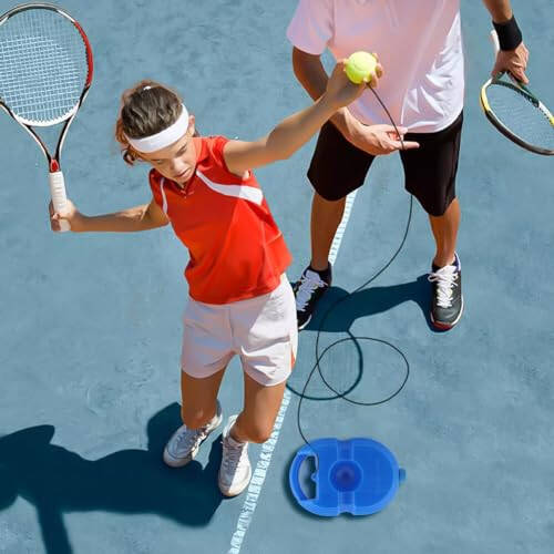 LOQJSS Tenis Pratik Cihazı, Tek Kişilik Tenis Eğitmeni Geri Dönüş Topu 3 İple, Tenis Pratik Geri Dönüş Ekipmanı Eğitim Aletleri, Yetişkinler Çocuklar Başlangıç ​​Seviyesi İçin Tenis Egzersiz Ekipmanı - 7