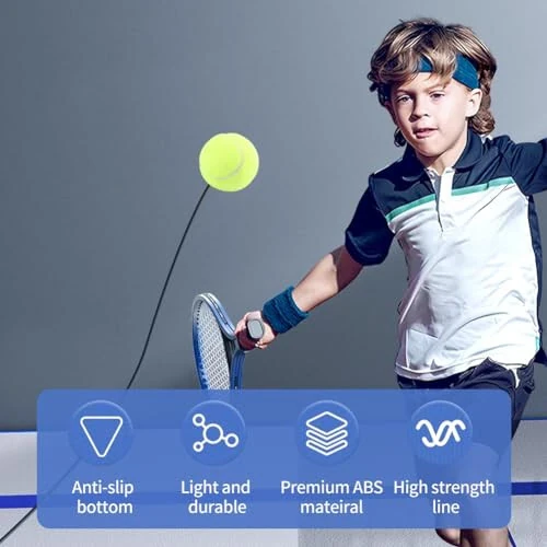 LOQJSS Tennis Mashg'ulot Asboblari, Yakka Tenis Mashg'ulotchisi Qaytish To'pi 3 Ta'sirli To'p bilan, Tennis Mashg'ulotlari Qaytish Asboblari, Kattalar Bolalar Boshlanuvchilar uchun Tennis Mashq Asboblari - 6