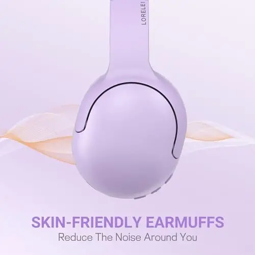 LORELEI B-E5 Kids Bluetooth Headphones, Wireless Headphones for Kids, Foldable 40H Playtime, Built-in mic, On Ear Headsets for Child/Teens/School/Tablet(Space Purple) - 5