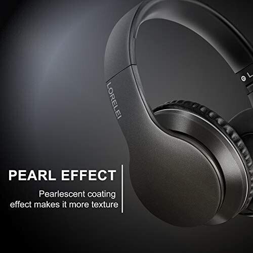 LORELEI X6 Mikrofonli Quloq Usti Quloqchinlar, Yengil Katlanuvchi va Ko'chma Stereo Bass Quloqchinlar 1.45M Chaqirishmas Kabloli Quloqchinlar Smartfon Tablet MP3 / 4 Uchun (Kosmik Qora) - LORELEI (1)
