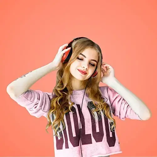 LORELEI X6 Mikrofonli quloqchinlar, Yengil buklanadigan va portativ stereo bas quloqchinlar 1,45M chalkashmaydigan simli quloqchinlar Smartphone planshet MP3 / 4 uchun (Vitality Orange) - 6