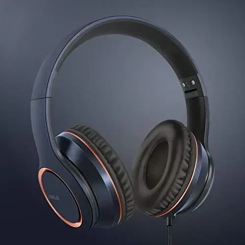 LORELEI X8 Mikrofonli simli quloqchinlar, 1,45 m chalkashmaydigan neylon sim va 3,5 mm vilka, smartfon, planshet, kompyuter, Mp3/4 uchun yengil buklanadigan va ko'chma quloqchinlar (to'q ko'k) - 6