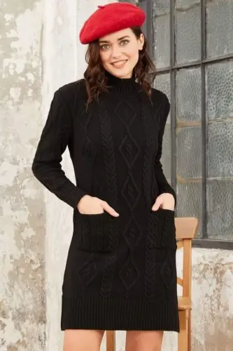 Loren Wool-Blend Patterned Midi Knit Dress - 6