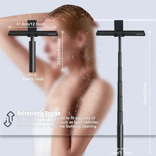 LORESJOY Shisha uchun Glass eshiklari, 37 dyuymli uzatma ustunli oynalarni tozalash vositasi, oynalarni tozalash vositasi, uyni tozalash uchun shisha tozalash, shisha eshik, plitka devori, avtomobil - Modazone (1)
