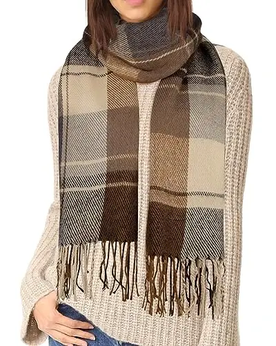 Loritta Winter Scarf for Women, Long Plaid Shawl Wraps Scarves Gifts | Large Fall Scarfs, Big Grid Tartan Blanket, Soft Warm Chunky Oversized, Lattice Tassels, Stocking Stuffers, Christmas gift - 4