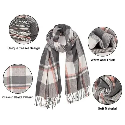 Loritta Womens Scarf Fashion Long Plaid Shawls Wraps Big Grid Winter Warm Lattice Large Scarves Gifts - LORITTA (1)