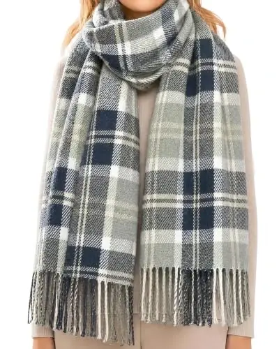 Loritta Winter Scarf for Women, Long Plaid Shawl Wraps Scarves Gifts | Large Fall Scarfs, Big Grid Tartan Blanket, Soft Warm Chunky Oversized, Lattice Tassels, Stocking Stuffers, Christmas gift - 1