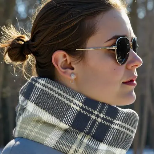 Loritta Winter Scarf for Women, Long Plaid Shawl Wraps Scarves Gifts | Large Fall Scarfs, Big Grid Tartan Blanket, Soft Warm Chunky Oversized, Lattice Tassels, Stocking Stuffers, Christmas gift - 4