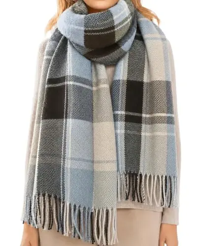 Loritta Winter Scarf for Women, Long Plaid Shawl Wraps Scarves Gifts | Large Fall Scarfs, Big Grid Tartan Blanket, Soft Warm Chunky Oversized, Lattice Tassels, Stocking Stuffers, Christmas gift - 1