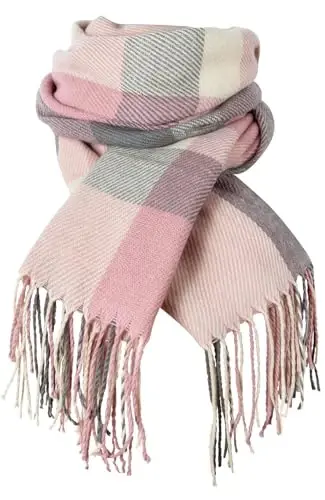 Loritta Winter Scarf for Women, Long Plaid Shawl Wraps Scarves Gifts | Large Fall Scarfs, Big Grid Tartan Blanket, Soft Warm Chunky Oversized, Lattice Tassels, Stocking Stuffers, Christmas gift - Loritta (1)