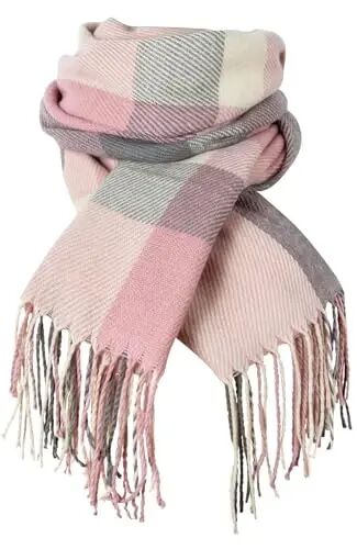 Loritta Winter Scarf for Women, Long Plaid Shawl Wraps Scarves Gifts | Large Fall Scarfs, Big Grid Tartan Blanket, Soft Warm Chunky Oversized, Lattice Tassels, Stocking Stuffers, Christmas gift - Loritta (1)