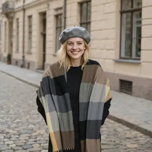 Loritta Womens Scarf Fashion Long Plaid Shawls Wraps Big Grid Winter Warm Lattice Large Scarves Gifts - 5