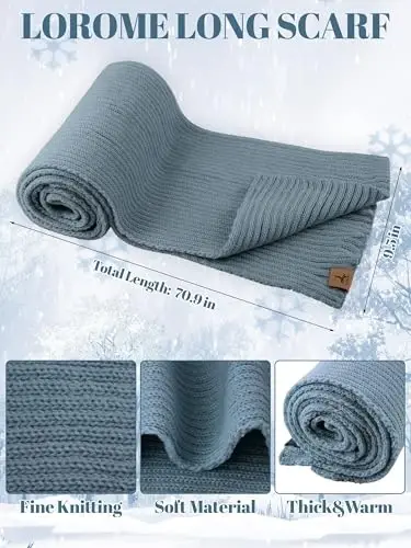 LOROME Women Winter Beanie Hat Scarf Gloves Set, Fleece Knitted Pompom Hat Warm Neck Scarf Touchscreen Gloves Winter Gift - 3