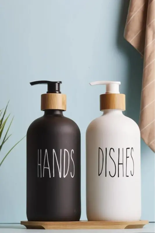 Losyon 2'li Qora-oq Oshxona Suyuq Sovunlik To'plami 500ml 500ml Bambuk Patnis - 3
