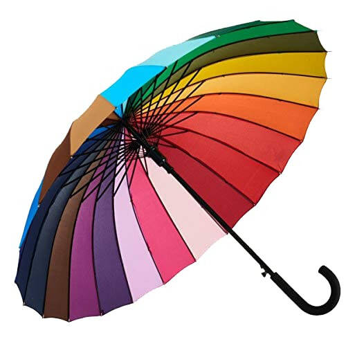 Lot of 10 Variety To Go Color Wheel Umbrella Rainbow Umbrella Sunshade Rain Umbrella (Straight or Hook Handle) Wholesale price - 2