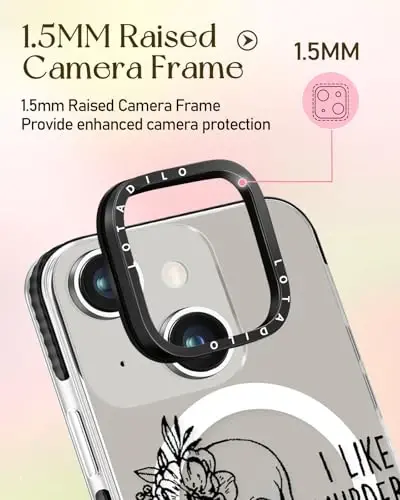 Lotadilo for iPhone 15 Case for Women - Girls Kawaii Design Compatible with Magsafe Magnetic Ring Holder Stand Skull Skeleton Phone Covers Aesthetic Girly TPU Funda for 15 - 3