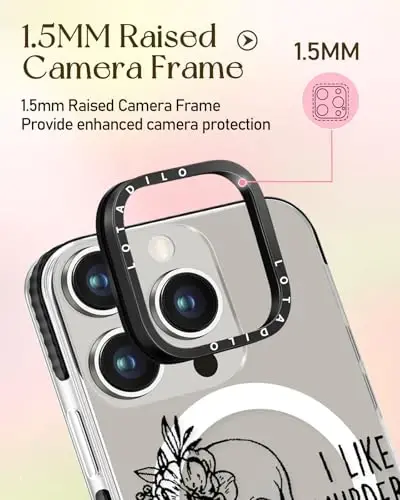 Lotadilo for iPhone 15 Pro Case for Women - Girls Kawaii Design Compatible with Magsafe Magnetic Ring Holder Stand Skull Skeleton Phone Covers Aesthetic Girly TPU Funda for 15 Pro - 3