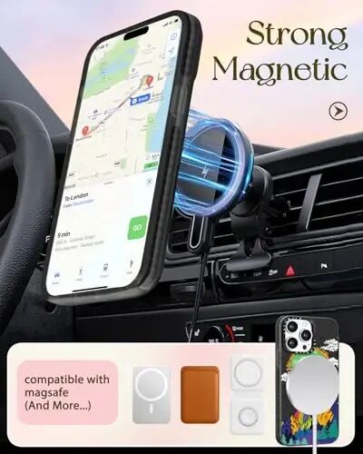 Lotadilo for iPhone 15 Pro Case for Women - Girls Kawaii Design Compatible with Magsafe Magnetic Ring Holder Stand UFO Alien Phone Covers Aesthetic Girly TPU Funda for 15 Pro - 5