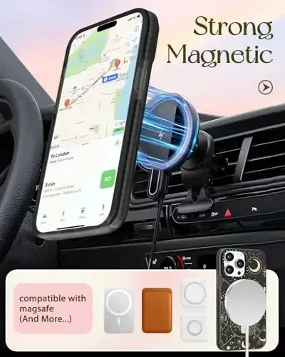 Lotadilo for iPhone 15 Pro Max Case for Women - Girls Cute Design Compatible with Magsafe Magnetic Ring Holder Stand Moon Sun Stars Phone Covers Aesthetic Girly TPU Funda for 15 Pro Max - 8