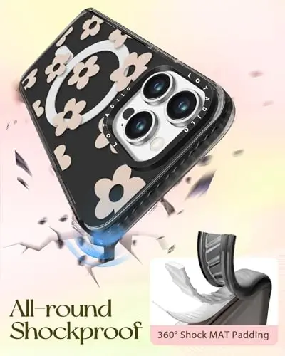 Lotadilo for iPhone 15 Pro Max Case for Women - Girls Cute Design Magsafe bilan mos keladigan Magnit Ring Holder Stand Gullar Telefon Qoplari Estetik Girly TPU Funda for 15 Pro Max - 6